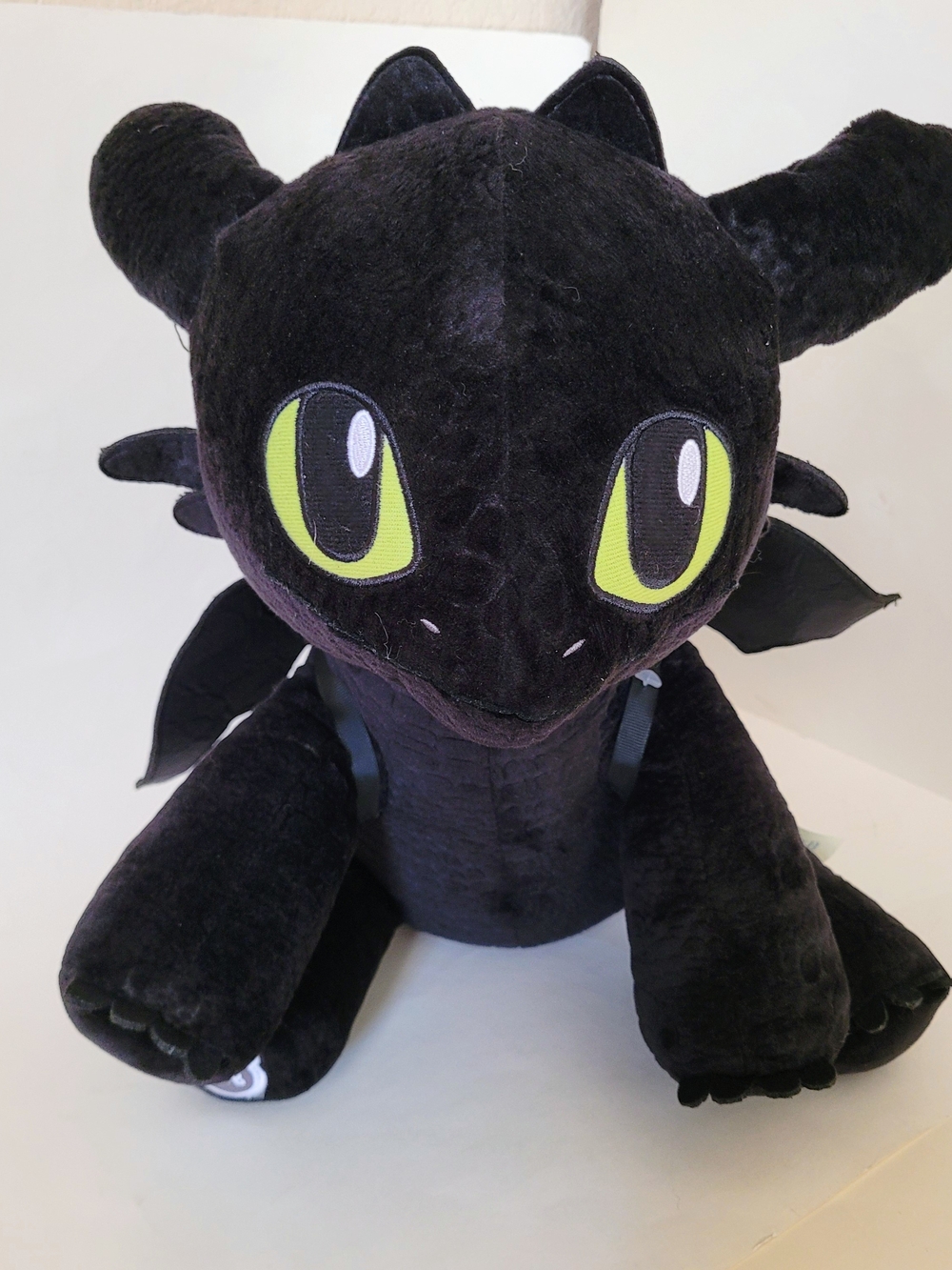 Build-A-Bear Black Dragon Plush with Lime Green Eyes